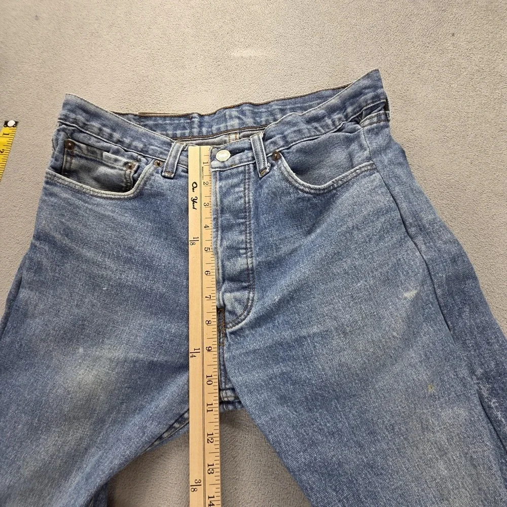 Vintage Levis 501 Jeans Mens Blue Button Fly Made in USA Altered Hem Fits 30x28